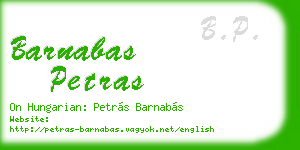 barnabas petras business card